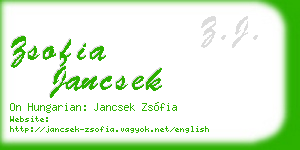zsofia jancsek business card